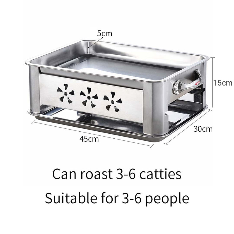 45cm Portable Stainless Steel Outdoor Chafing Dish BBQ Grill Plate Easy Clean