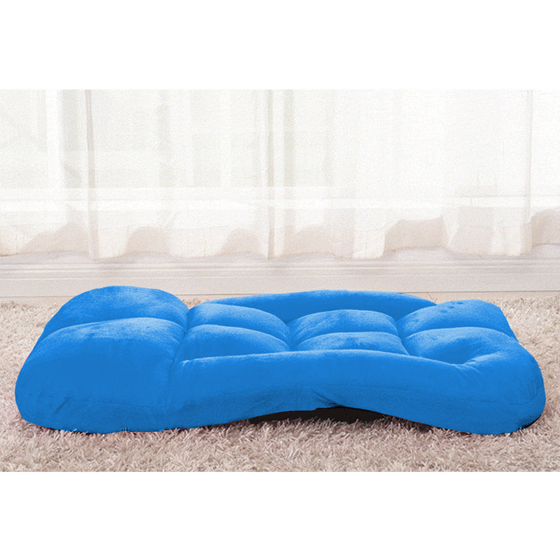 4X Foldable Lounge Recliner Chair Adjustable Floor Seat with Armrest Blue