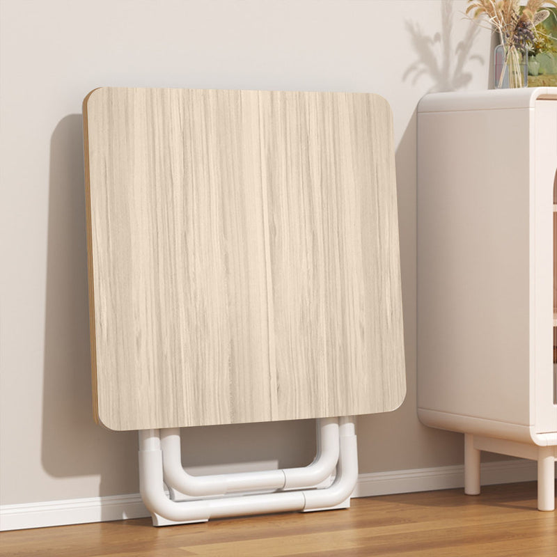 Light Wood 80cm Square Table White Legs Modern Home Office Decor Versatile