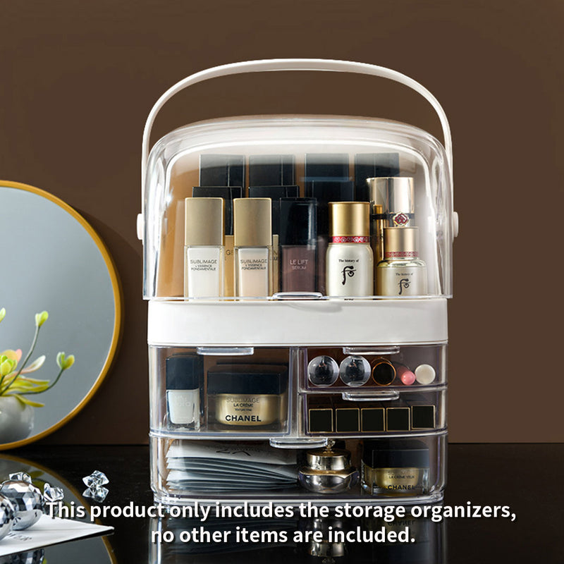 2X 3 Tier White Makeup Cosmetic Storage Organizer ABS Holder with Handle