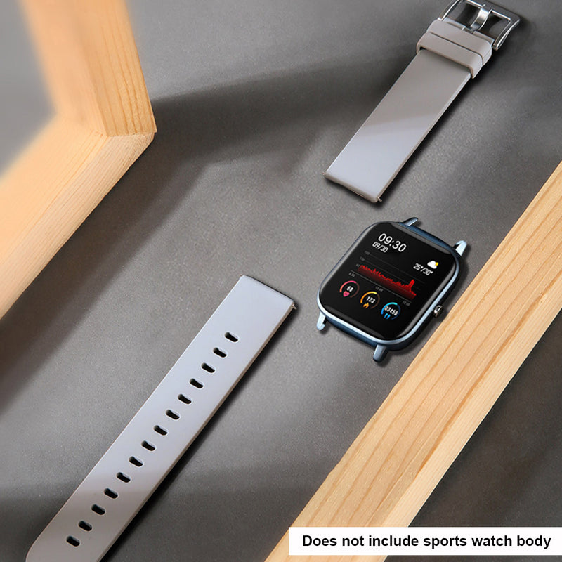Silicone Replacement Watch Band Compatible Model P8 Waterproof Sweatproof Grey