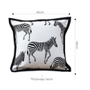 Zebra Cushion Square Pillow 45cm Polyester Black White Home Decor Accent
