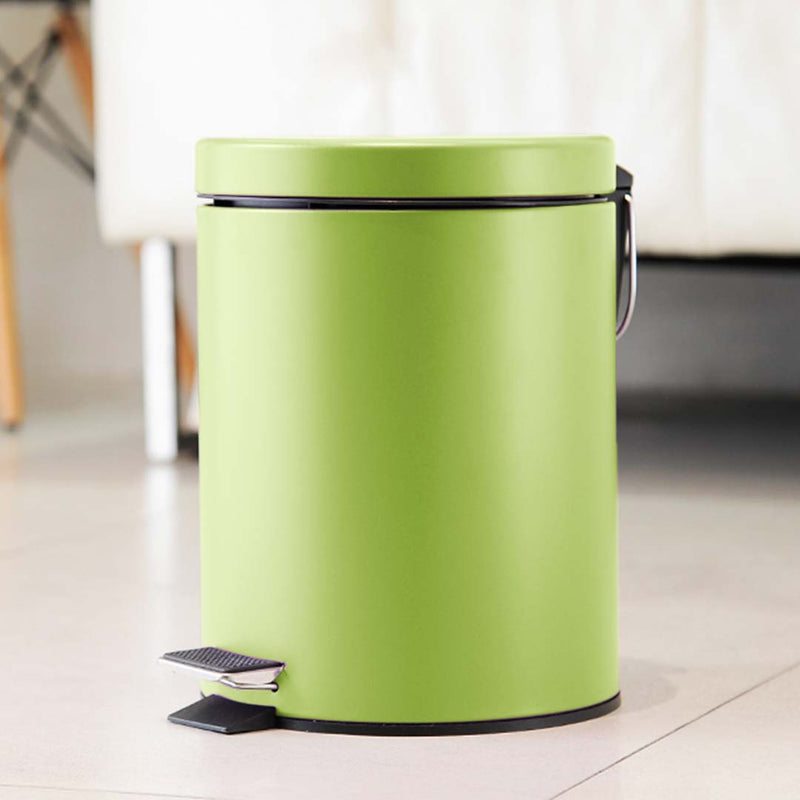 4X Pedal Bin Stainless Steel 7L Round Green Soft Close Removable Inner