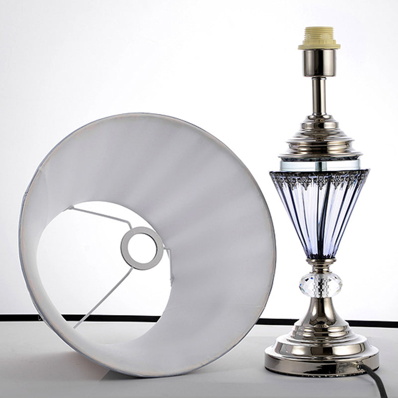 Elegant Metal And Fabric Table Lamp 36cm X 63cm Drum Shade Warm Light