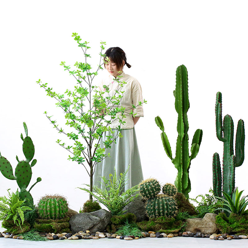 Artificial Indoor Potted Cactus Plant 120cm Polyurethane Green Realistic 6 Heads