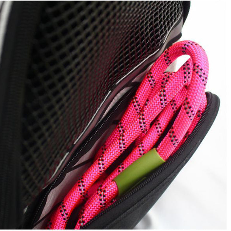 Red Pet Carrier Backpack Oxford Cloth Breathable Mesh Safety Travel Bag