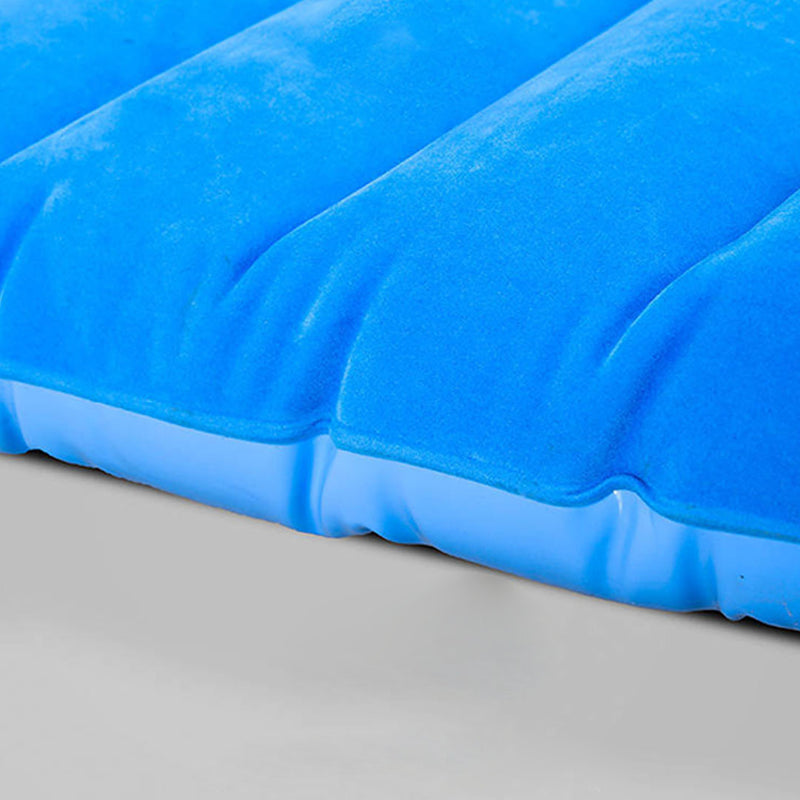 Inflatable Car Mattress Blue Stripe PVC Portable Camping Bed With Pump 132x80cm
