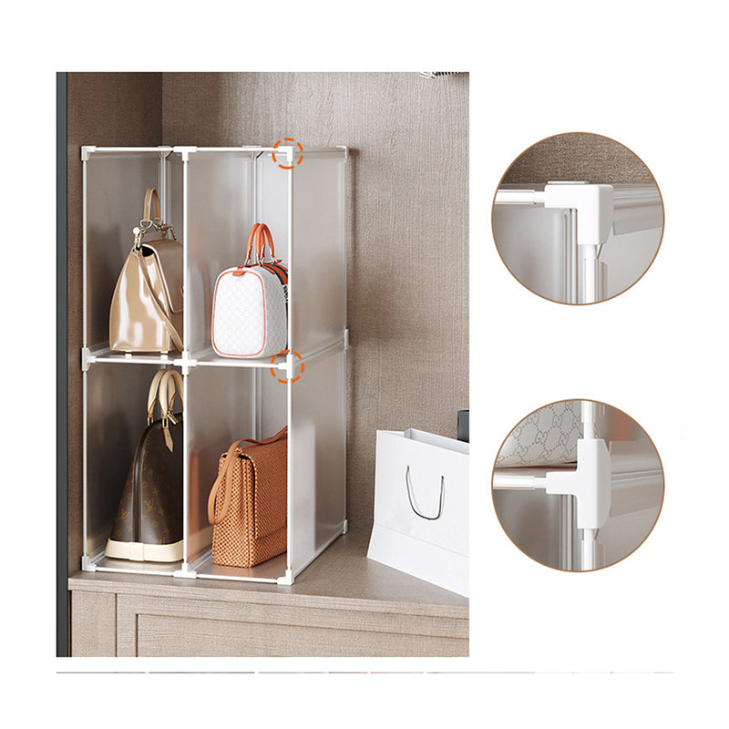 2 Tier 6 Cube Polypropylene Bag Organizer Transparent Foldable 53x47x72cm