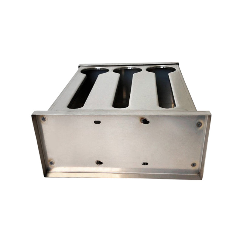 Stainless Steel Spoon Utensil Holder Rack 3 Holes 18/10 200X90X230mm Drainable