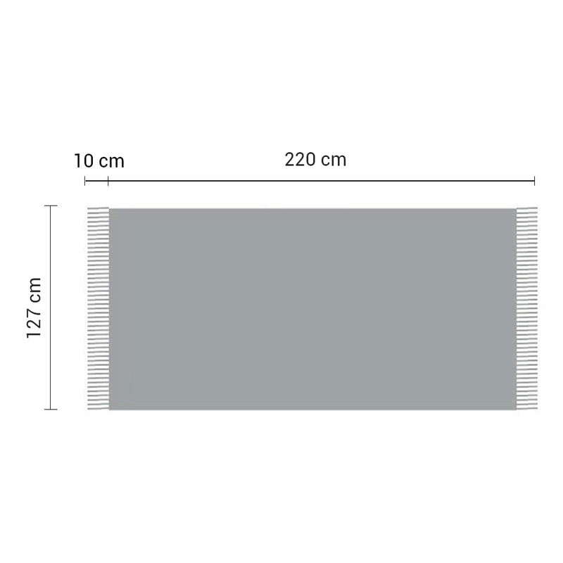 Grey Acrylic Knitted Throw Blanket 130x220cm Fringed Warm Decor Sofa Bed