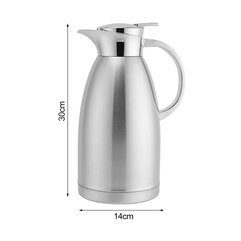 2.3L Silver Double-Wall Vacuum Flask Stainless Steel Thermal Insulated