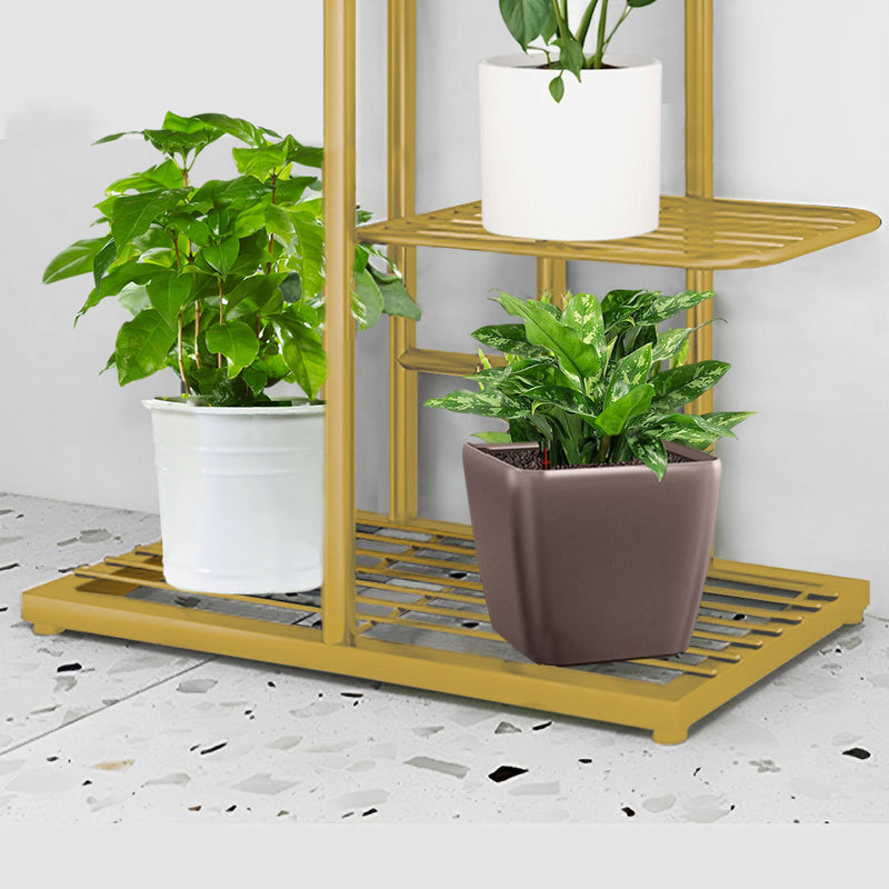 2X 5 Tier Metal Plant Stand 6 Pots Gold Narrow Tall Indoor 44.5x22x98cm