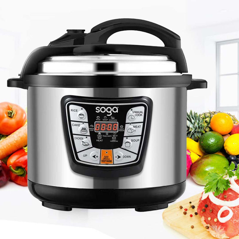 2X 10L Stainless Steel Electric Pressure Cooker Nonstick 1600W Programmable