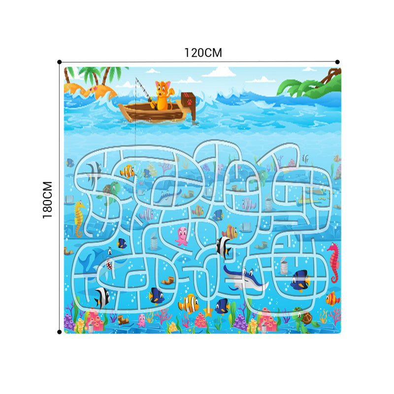 Kids Rug 120cm Street Map Play Mat Educational Nursery Bedroom Playroom Carpet
