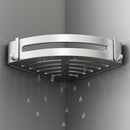 Silver Aluminum Wall Mounted Bathroom Shelf Space Saving Adhesive Corner Rack