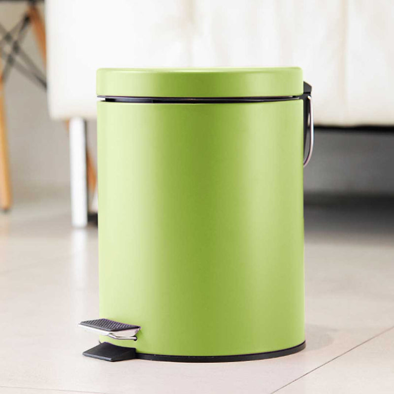 2X 7L Stainless Steel Pedal Bin Green Round Hands-Free Soft Close Removable Inner