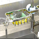 2X Aluminum Kitchen Sink Organizer Soap Sponge Caddy Rack with Towel Bar Silver