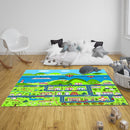 120x180cm Kids Interactive Play Mat Rug Educational Street Map Multicolor