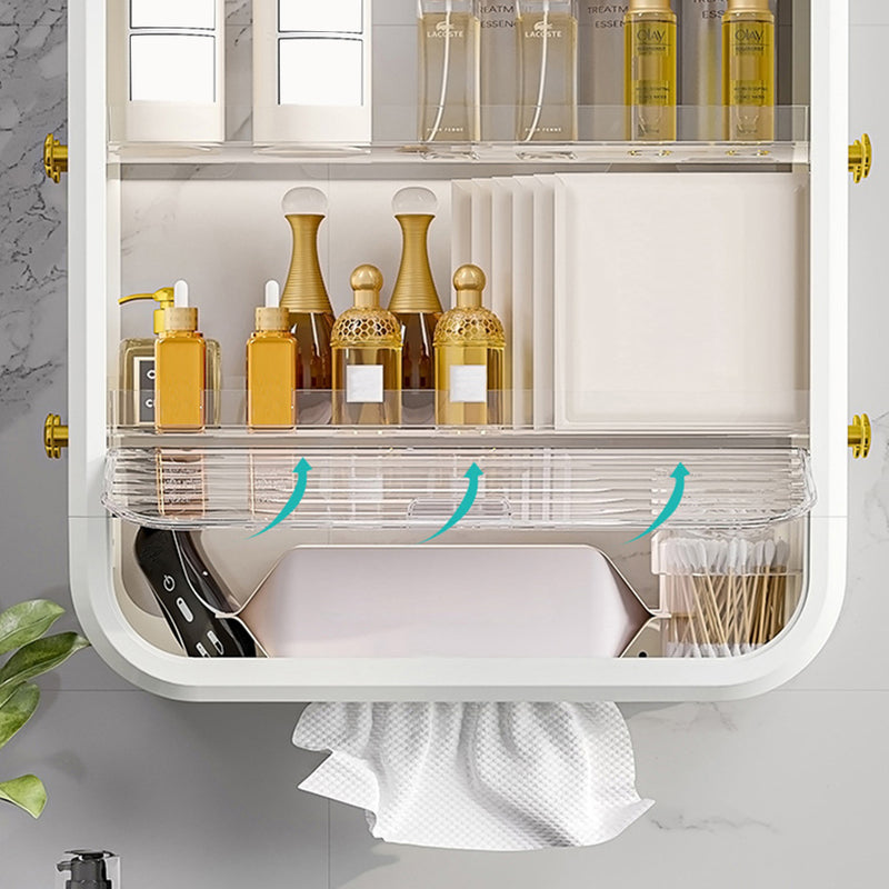 White 3 Tier Cosmetic Storage Rack Vanity Tray Organizer ABS Material 40cm