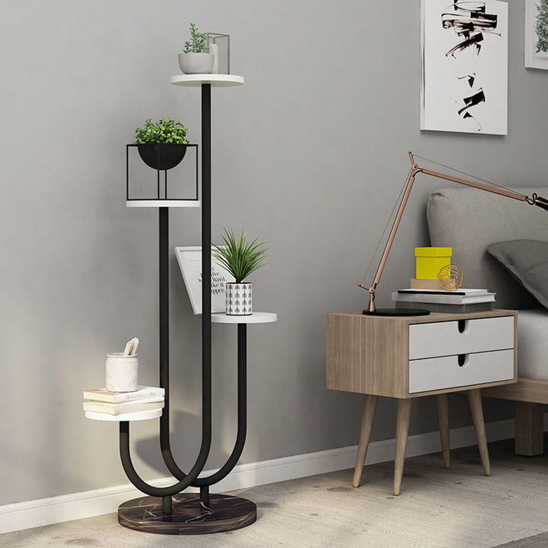 2X U Shaped Black Metal Plant Stand 4 Tier Multi Level Display Shelf Indoor