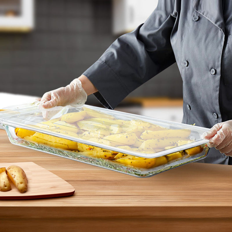 Gastronorm 1/1 Polycarbonate Pan 53x32.5x6.5cm Transparent Bundle of 2 With Lids