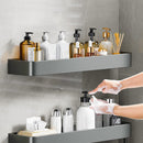 2X Wall Mounted Aluminum Kitchen Organization Spice Rack Black 32cm