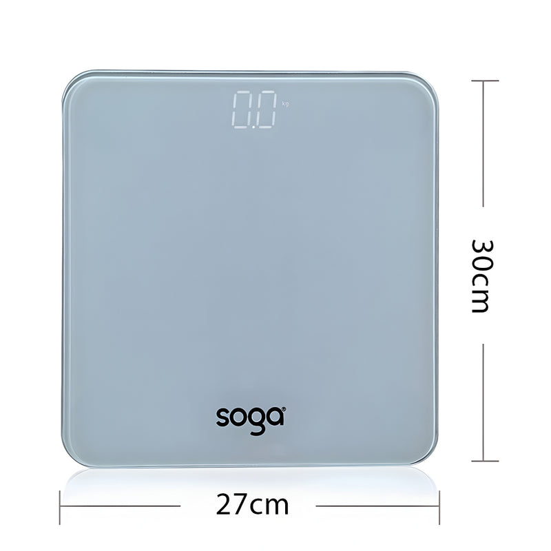 2X Digital Glass Body Weight Scale 180kg High Precision 300mm x 300mm White Lcd