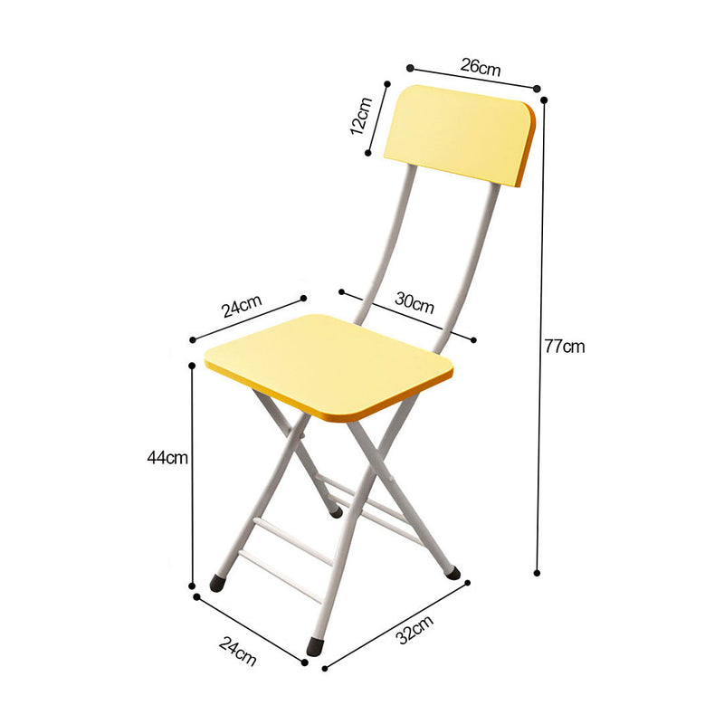 Yellow Foldable Chair Mdf Seat Aluminum Alloy Legs 77cm Lightweight Portable