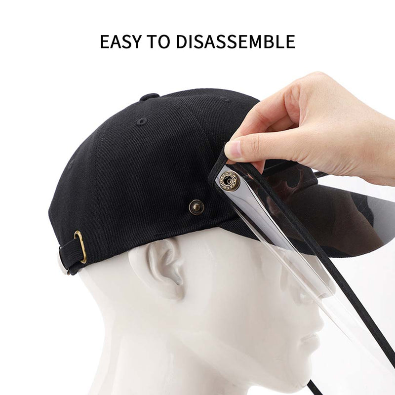 Kids Protective Cotton Cap Hd Tpu Full Face Shield Black 26x35cm
