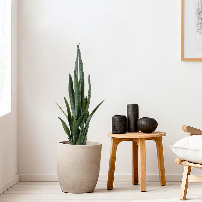 2X 95cm Artificial Snake Plants with Black Planter Green Office Home Decor
