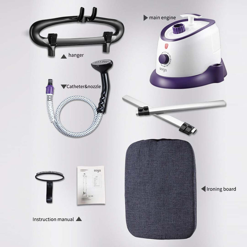 2X Garment Steamer Twin Pole 1700ml 1800W Telescopic Purple Adjustable Height