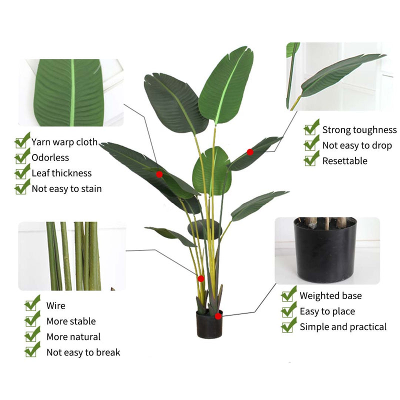 2X 120cm Artificial Traveler Banana Indoor Decoration Plant Vivid Green Leaves
