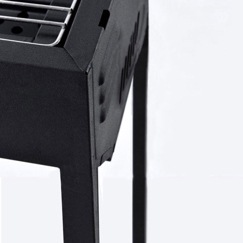 2X 66cm Portable Folding Stainless Steel Charcoal Box Grill Black Camping