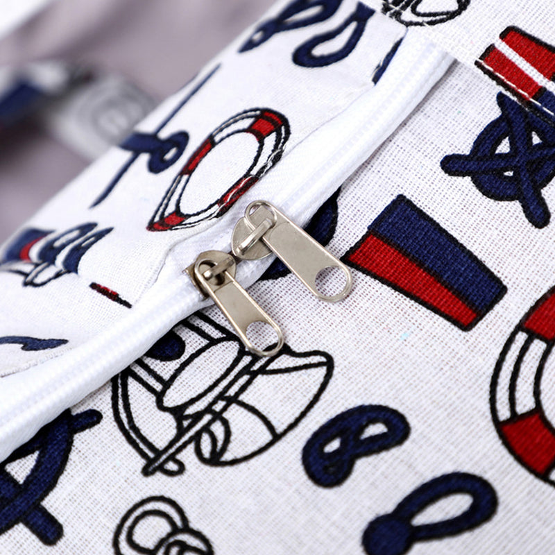Large Foldable Travel Storage Bag Double Zipper Nautical Icons 60cmx24cmx40cm