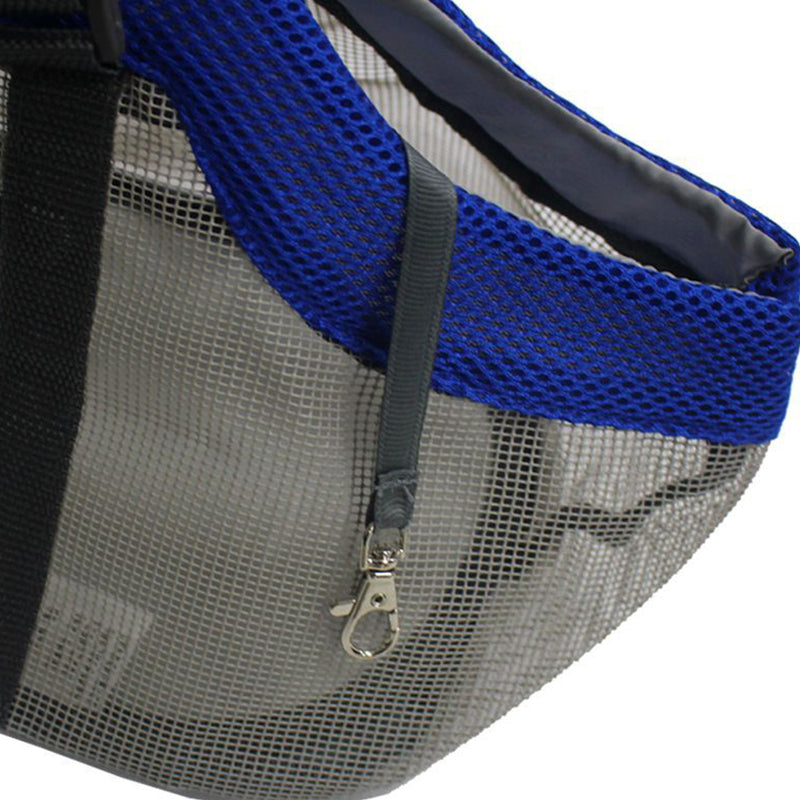 Grey Pet Carrier Bag PVC Mesh Breathable Travel Tote for Dogs Cats 40x20x20cm