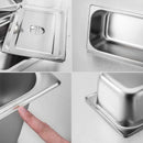 12X Gastronorm Pan Stainless Steel Full Size 6.5cm Deep Non-Tarnish Tray