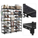 21-Tier Shoe Storage Rack Space-Saving Organizer Black with Handle 128cm