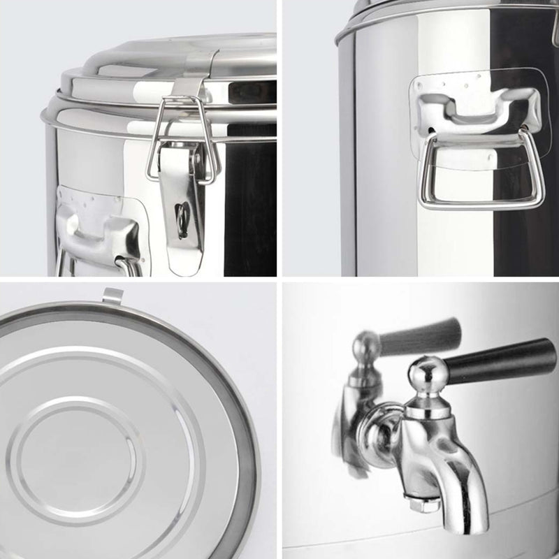 2X 50L Stainless Steel Double Wall Insulated Beverage Dispenser With Tap