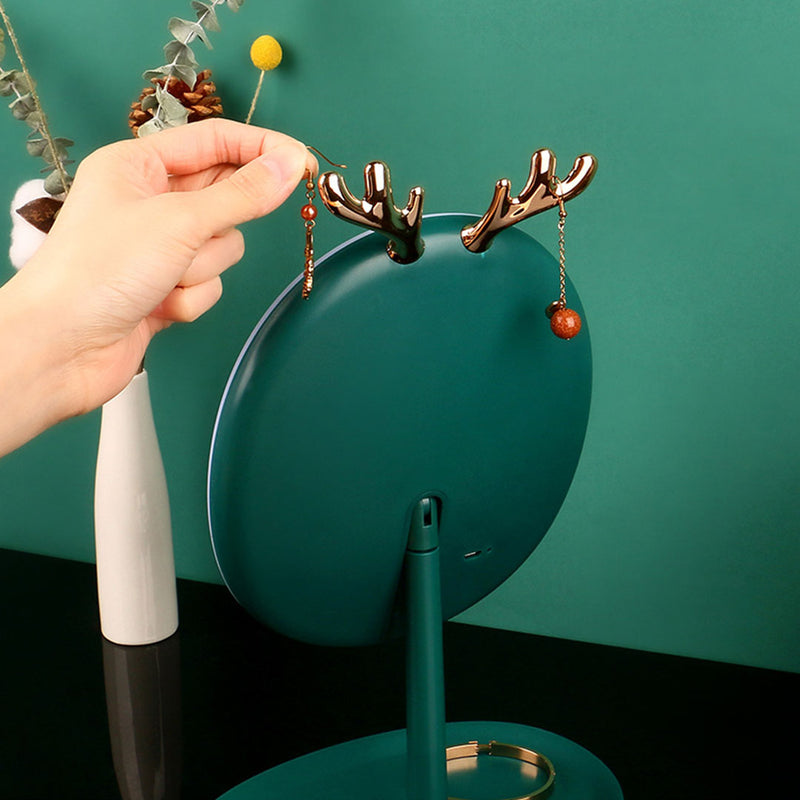 Green Antler Led Makeup Mirror Plastic Tabletop Vanity Adjustable Light