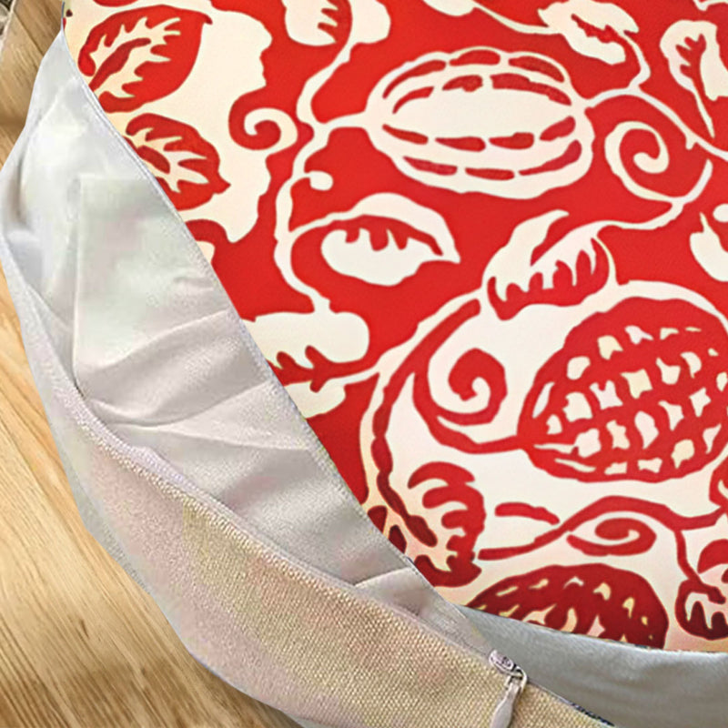 2X 45x45x18cm Red Polyester Cotton Pouffe Cushion Epp Particle Insert Plush