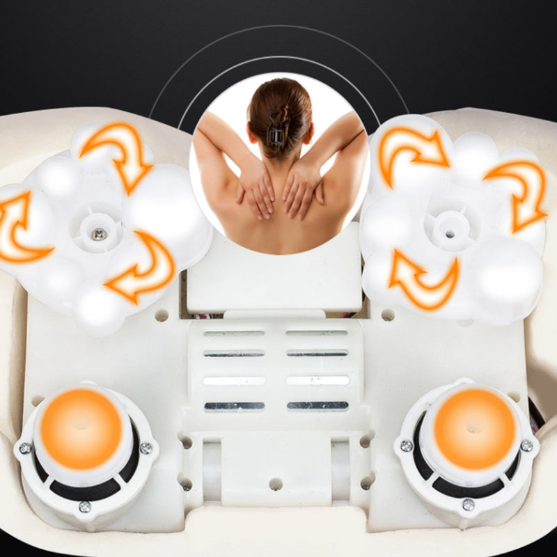 2X Shiatsu Kneading Infrared Neck Back Shoulder Electric Massager Blue White
