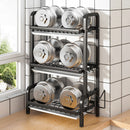 3 Tier 62cm Black Carbon Steel Kitchen Dish Drying Rack with Cutlery Holder