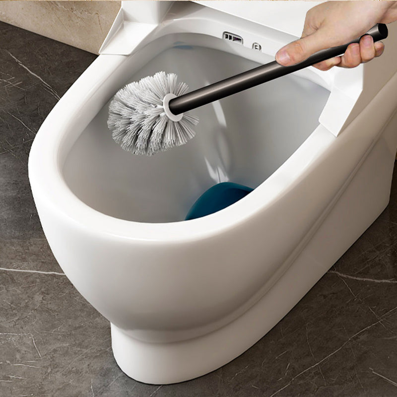 Wall Mounted Toilet Brush with Holder Aluminum Rust Resistant Black 27cm