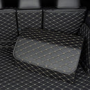 4X Leather Car Boot Organizer Large Foldable Collapsible Black Gold Stitch