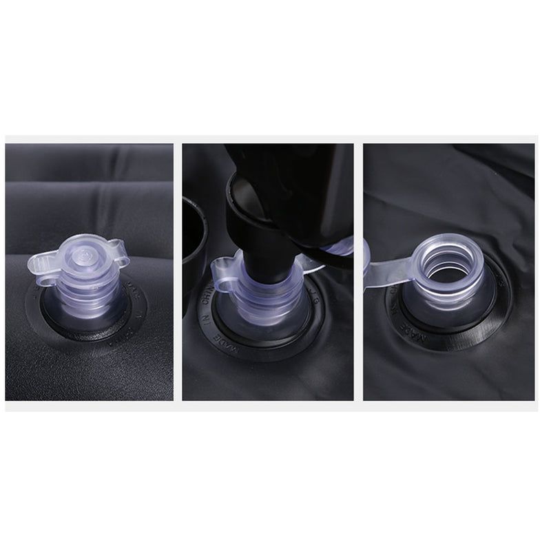 2X Grey Inflatable Car Boot Mattress Pvc Flocked 174cmx126cmx10cm With Pillows