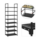 2X 8 Tier Shoe Storage Shelf Iron Black Space-Saving Caddy Rack Organizer