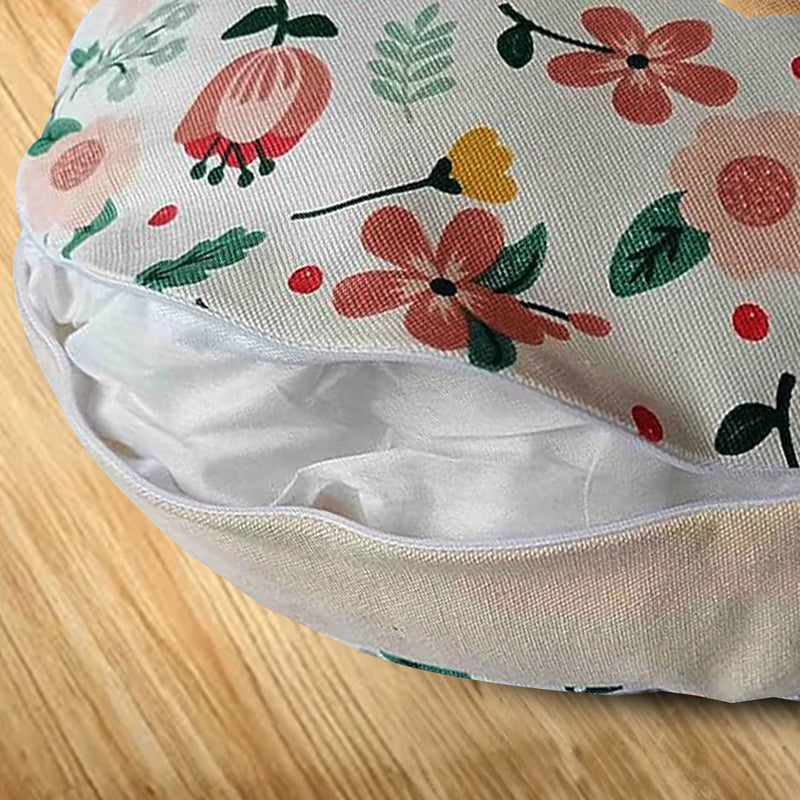 45cm Polyester Cotton Pouf Cushion Velvet Feel Epp Particle Insert Multicolor