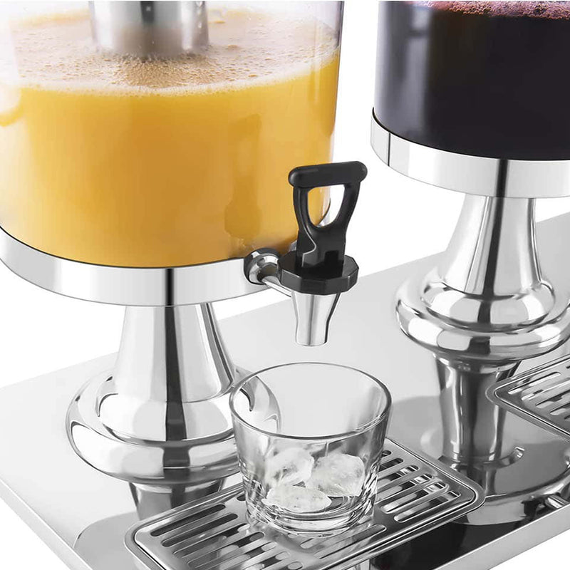 Triple Head Beverage Dispenser 24L Stainless Steel Abs Transparent Commercial