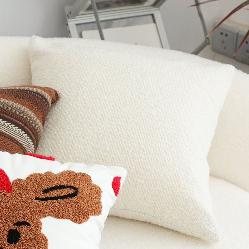 50x50x18cm White Throw Pillow Polyester Cotton Blend Plush Durable