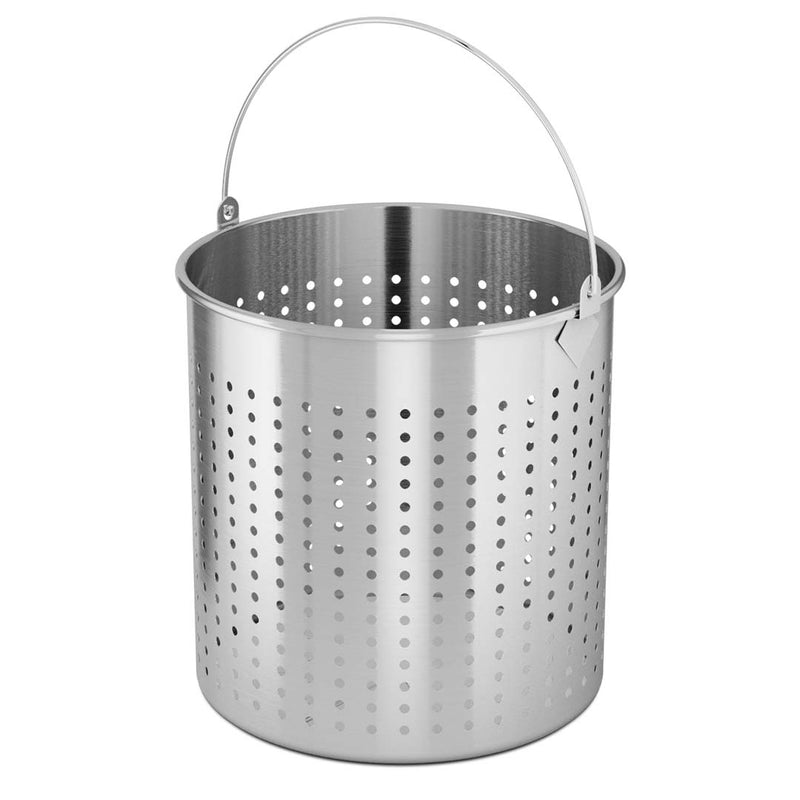 12L Stainless Steel Perforated Stockpot Basket Pasta Strainer with Handle